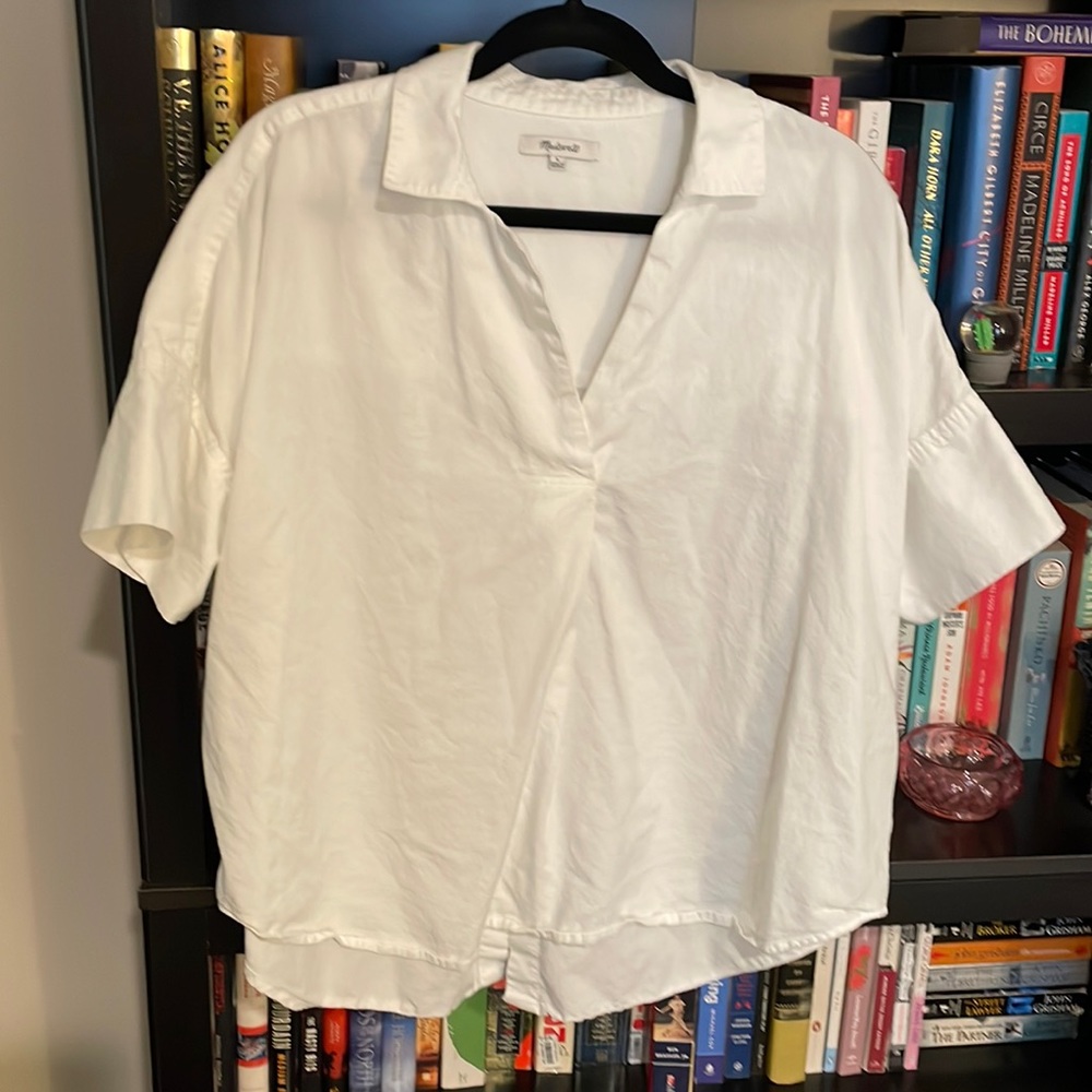 Madewell White Short Sleeve Blouse